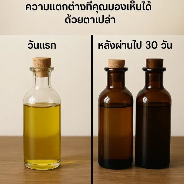 ความแตกต่างของขวดแก้วสีใสและสีชา